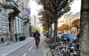 <em>Piste cyclable à Strasbourg.</em>